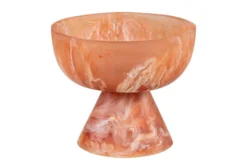 Casa Padrino Luxus Schale Beige / Weinrot Ø 16 x H. 13,5 cm - Kleine Deko Schale aus transluzentem Kunstharz in Rubinrot und Creme - Luxus Deko Accessoires