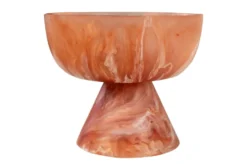 Casa Padrino Luxus Schale Beige / Weinrot Ø 16 x H. 13,5 cm - Kleine Deko Schale aus transluzentem Kunstharz in Rubinrot und Creme - Luxus Deko Accessoires
