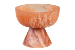 Casa Padrino Luxus Schale Beige / Weinrot Ø 16 x H. 13,5 cm - Kleine Deko Schale aus transluzentem Kunstharz in Rubinrot und Creme - Luxus Deko Accessoires