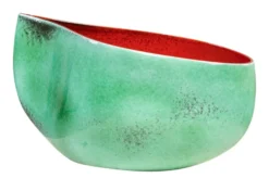 Casa Padrino Luxus Schale Blau / Rot 51 x 28 x H. 30 cm - Hohe organisch geformte Schale Drop aus Steingut - Luxus Deko Accessoires