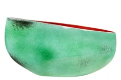 Casa Padrino Luxus Schale Blau / Rot 51 x 28 x H. 30 cm - Hohe organisch geformte Schale Drop aus Steingut - Luxus Deko Accessoires