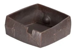 Casa Padrino Luxus Schale Braun 20,5 x 20,5 x H. 10 cm - Kleine Schale Shali aus Steingut in warmem Braun - Luxus Deko Accessoires