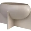 Casa Padrino Luxus Schale Grau 30 x 17,5 x H. 18 cm - Deko Schale aus Steingut der OVO Serie mit Grey Sand Glasur - Luxus Deko Accessoires