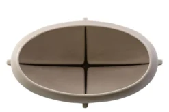 Casa Padrino Luxus Schale Grau 30 x 17,5 x H. 18 cm - Deko Schale aus Steingut der OVO Serie mit Grey Sand Glasur - Luxus Deko Accessoires