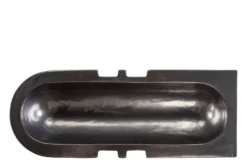 Casa Padrino Luxus Schale Grau 51 x 19,5 x H. 11 cm - Längliche Steingut Deko Schale im Gunmetal Finish - Luxus Deko Accessoires