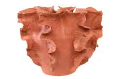 Casa Padrino Luxus Schale Naturfarben 40 x 40 x H. 30 cm - Große organisch geformte Schale Reef aus Terrakotta - Luxus Deko Accessoires