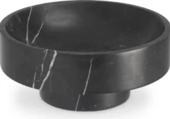 Casa Padrino Luxus Schale Schwarz Ø 33 x H. 13 cm - Runde Deko Schüssel aus hochwertigem Marmor - Luxus Deko Accessoires