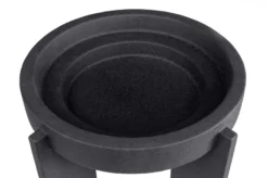 Casa Padrino Luxus Schale Schwarz 34,5 x 34,5 x H. 25 cm - Hohe Deko Schale aus Steingut mit Black Diamond Glasur - Luxus Deko Accessoires