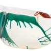 Casa Padrino Luxus Schale 51 x 27,5 x H. 30 cm - Hohe organisch geformte Schale Drop aus Steingut mit Freestyle Dekor - Luxus Deko Accessoires