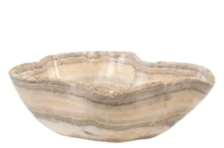 Casa Padrino Luxus Schale 30 x 38 x H. 14 cm - Deko Schale aus hochwertigem Onyx - Luxus Deko Accessoires