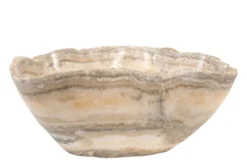 Casa Padrino Luxus Schale 30 x 38 x H. 14 cm - Deko Schale aus hochwertigem Onyx - Luxus Deko Accessoires