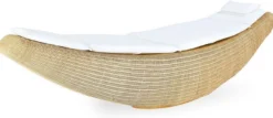 Casa Padrino Luxus Schaukelliege Naturfarben / Weiß 230 x 75 x H. 70 cm - Handgewebte Wetterbeständige Gartenliege - Moderne Poolliege - Garten Möbel - Hotel Möbel
