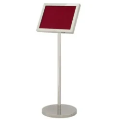 Casa Padrino Luxus Schild Ständer in Titanium Silber, Höhe 110 cm, Display 40 x 30 cm