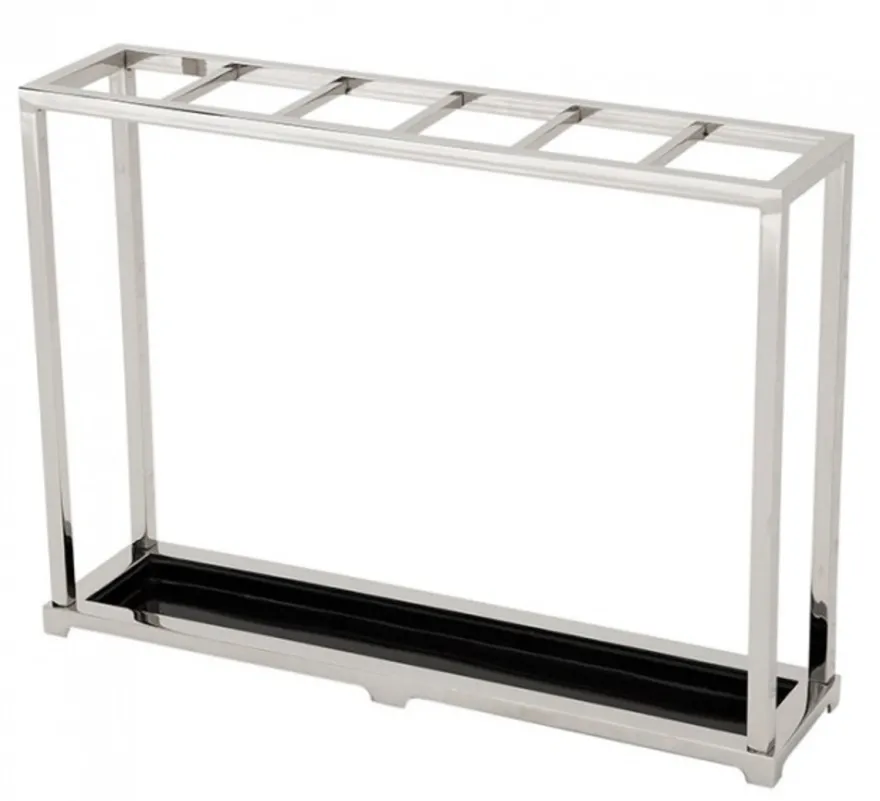 Casa Padrino Luxus Schirmständer im edlen Nickel Finish, Breite 62 cm, Höhe 45 cm - Luxuriöser Regenschirmhalter