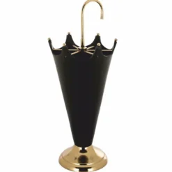 Casa Padrino Luxus Schirmständer Schwarz / Gold H. 66 cm - Luxus Accessoires