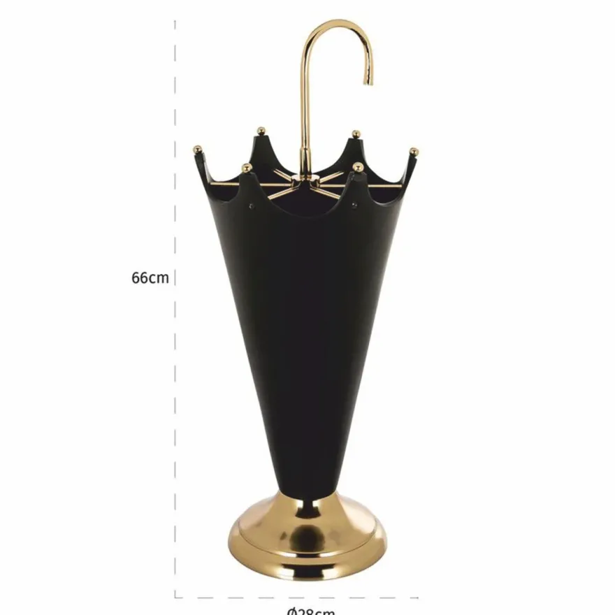Casa Padrino Luxus Schirmständer Schwarz / Gold H. 66 cm - Luxus Accessoires
