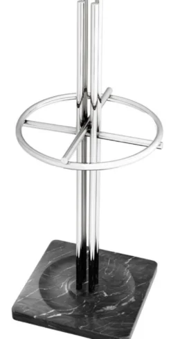 Casa Padrino Luxus Schirmständer Silber / Schwarz Ø 34 x H. 80 cm - Luxus Accessoires