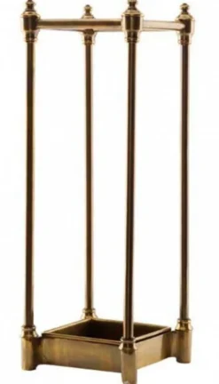 Casa Padrino Luxus Schirmständer im Antique Brass Finish - Messingfarben - 22 x 22 x 60 cm