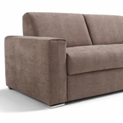 Casa Padrino Luxus Schlafsofa Braun / Silber 218 cm - Ausklappbares Wohnzimmer Sofa
