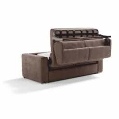 Casa Padrino Luxus Schlafsofa Braun / Silber 218 cm - Ausklappbares Wohnzimmer Sofa