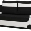 Casa Padrino Luxus Schlafsofa Schwarz / Weiß / Silber 200 x 92 x H. 90 cm - Wohnzimmer Sofa mit Schlaffunktion - Wohnzimmer Möbel - Luxus Möbel - Luxus Interior