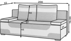 Casa Padrino Luxus Schlafsofa Schwarz / Weiß / Silber 200 x 92 x H. 90 cm - Wohnzimmer Sofa mit Schlaffunktion - Wohnzimmer Möbel - Luxus Möbel - Luxus Interior