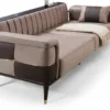 Casa Padrino Luxus Schlafsofa Braun / Dunkelbraun / Gold 225 x 94 x H. 83 cm - Modernes Wohnzimmer Sofa - Wohnzimmer Möbel