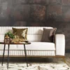Casa Padrino Luxus Schlafsofa Creme / Braun / Gold 225 x 92 x H. 83 cm - Wohnzimmer Sofa mit 3 Kissen - Luxus Wohnzimmer Möbel