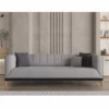 Casa Padrino Luxus Schlafsofa mit verstellbarer Rückenlehne Grau / Schwarz / Naturfarben 229 cm