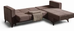 Casa Padrino Luxus Schlafsofa Dunkelbraun 243 x 150 x H. 83 cm - Modernes Wohnzimmer Sofa mit 2 Kissen - Wohnzimmer Möbel