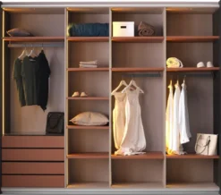 Casa Padrino Luxus Schlafzimmerschrank Schwarz 260 x 70 x H. 228 cm - Beleuchteter Massivholz Kleiderschrank mit 2 Schiebetüren - Schlafzimmer Möbel - Hotel Möbel - Luxus Möbel