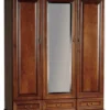 Casa Padrino Luxus Schlafzimmerschrank Braun 172,2 x 60,5 x H. 207,9 cm - Verspiegelter Massivholz Kleiderschrank mit 3 Türen und 3 Schubladen - Luxus Massivholz Schlafzimmer Möbel