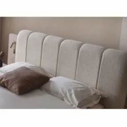 Casa Padrino Luxus Schlafzimmer Set Weiß / Grau - 1 Doppelbett & 2 Nachttische