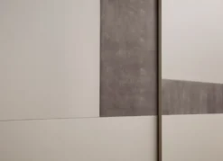 Casa Padrino Luxus Schlafzimmerschrank Cremefarben / Grau 295 x 68 x H. 250 cm - Massivholz Kleiderschrank mit 2 Schiebetüren - Luxus Schlafzimmer Möbel