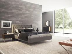 Casa Padrino Luxus Schlafzimmer Set Braun / Grau / Messingfarben - 1 Kommode mit 6 Schubladen & 1 Wandspiegel - Schlafzimmer Schrank mit Spiegel - Schlafzimmer Möbel - Luxus Kollektion