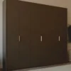 Casa Padrino Luxus Schlafzimmerschrank Dunkelbraun / Messing 273,6 cm - Schlafzimmer Möbel