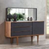 Casa Padrino Luxus Schlafzimmer Set Braun / Grau / Schwarz - 1 Luxus Kommode & 1 Luxus Wandspiegel - Moderne Schlafzimmer Möbel - Luxus Kollektion