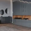 Casa Padrino Luxus Schlafzimmerschrank Grau / Naturfarben 275 x 59,6 x H. 244 cm - Massivholz Kleiderschrank mit 6 Türen - Schlafzimmer Möbel - Hotel Möbel - Luxus Möbel