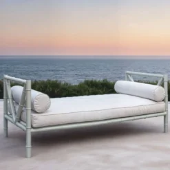 Casa Padrino Luxus Schmiedeeisen Sofa Grau / Weiß 200 cm - Hotel & Garten Sofa