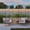 Casa Padrino Luxus Schmiedeeisen Sessel Braun / Grau H. 200 cm - Hotel & Garten Sessel