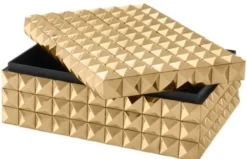 Casa Padrino Luxus Schmuckschatulle / Schmuckkasten mit Deckel Gold 28 x 21 x H. 10 cm - Luxus Accessoires