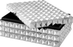 Casa Padrino Luxus Schmuckschatulle / Schmuckkasten mit Deckel Silber 28 x 21 x H. 10 cm - Luxus Qualität