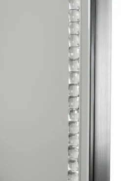 Casa Padrino Luxus Schmuckschrank mit Spiegeltür Silber / Schwarz 35 x 9 x H. 120 cm - Luxus Kollektion