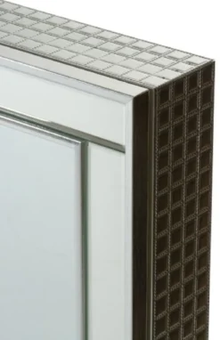 Casa Padrino Luxus Schmuckschrank Silber 40 x 9 x H. 80 cm - Spiegelschrank mit verspiegelter Schiebetür