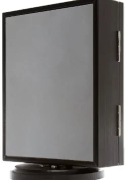 Casa Padrino Luxus Schmuckschrank Schwarz / Cremefarben / Silber 20 x 15 x H. 27 cm - Kleiner Schmuckschrank mit Fotorahmen Spiegeltür und drehbarem Standfuß