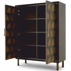Casa Padrino Luxus Schrank mit 2 Türen Braun H. 170 cm - Luxus Möbel