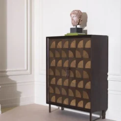 Casa Padrino Luxus Schrank mit 2 Türen Braun H. 170 cm - Luxus Möbel