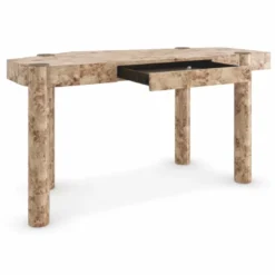 Casa Padrino Luxus Schreibtisch mit Schublade Vogelaugenahorn 155 cm - Büro Möbel