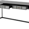 Casa Padrino Luxus Schreibtisch mit 3 Schubladen Schwarz / Grau 150 x 60 x H. 75 cm - Luxus Büromöbel