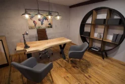 Casa Padrino Luxus Schreibtisch Naturfarben / Schwarz 140 cm